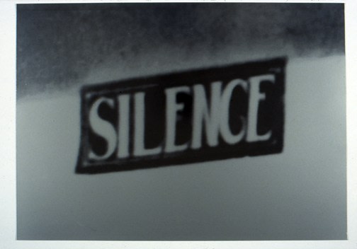 Christian Marclay "Silence (The Electric Chair)" 2006 Silkscreen ink on metallic paper 21 7/8 x 30 in.