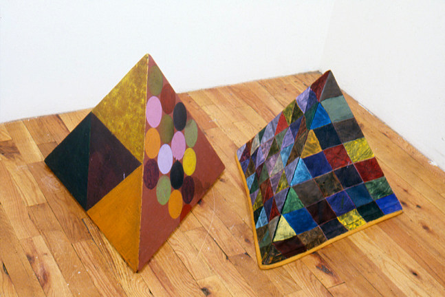 Alan Shields &quot;Passion Flower Bell&quot; 1975-79 Acrylic, thread, canvas; acrylic, wood 18 1/2&quot; x 21&quot; x 21&quot;