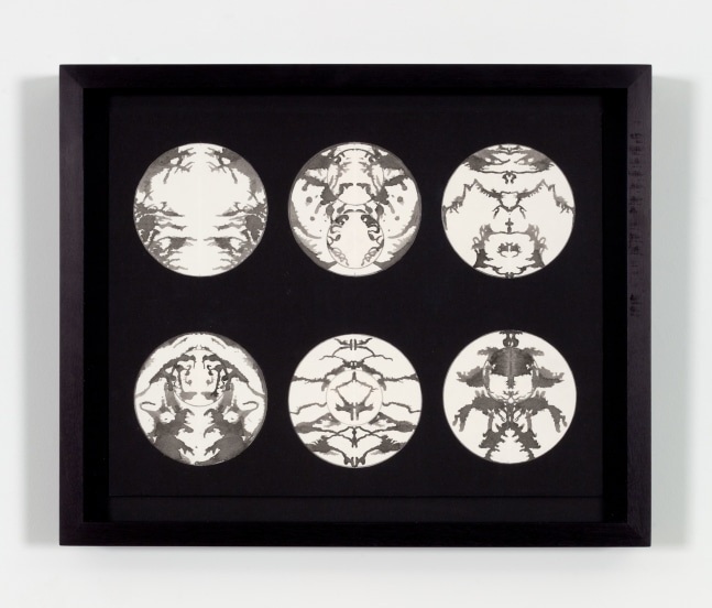 Bruce Conner UNTITLED, March 23, 1987-1990 ink on paper 3 1/2 in. (8.9 cm) diameter, each mounted: 10 x 13 in. (25.4 x 33 cm) framed: 12 1/2 x 15 1/4 in. (31.8 x 38.7 cm)