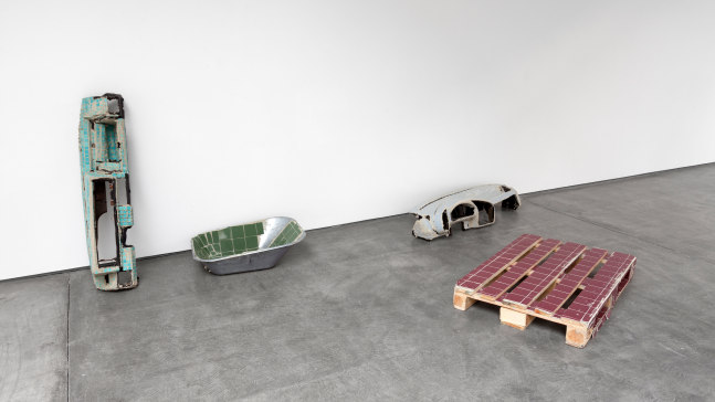 Installation view, Matias Faldbakken, EUROPE IS BALDING, February 18 – March 19, 2016