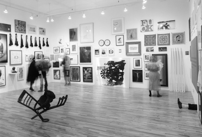 Installation view, Auction for Action, Paula Cooper Gallery, 155 Wooster Street, New York, November 27 - 30, 1990. © Debra H. George. Courtesy Paula Cooper Gallery, New York. Photo: D. James Dee.
