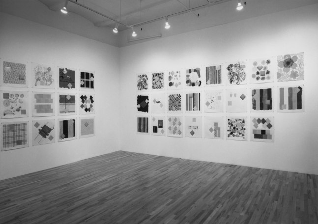 Installation view, Homan-Ji, Paula Cooper Gallery, 149 Wooster Street, New York, December 3 - January 16, 1993. © Jennifer Bartlett. Courtesy Paula Cooper Gallery, New York, Marianne Boesky Gallery, New York, and The Jennifer Bartlett 2013 Trust. Photo: Geoffrey Clements.