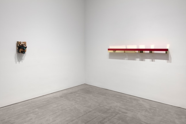 Installation view, John Chamberlain & Donald Judd, November 2 – December 14, 2019