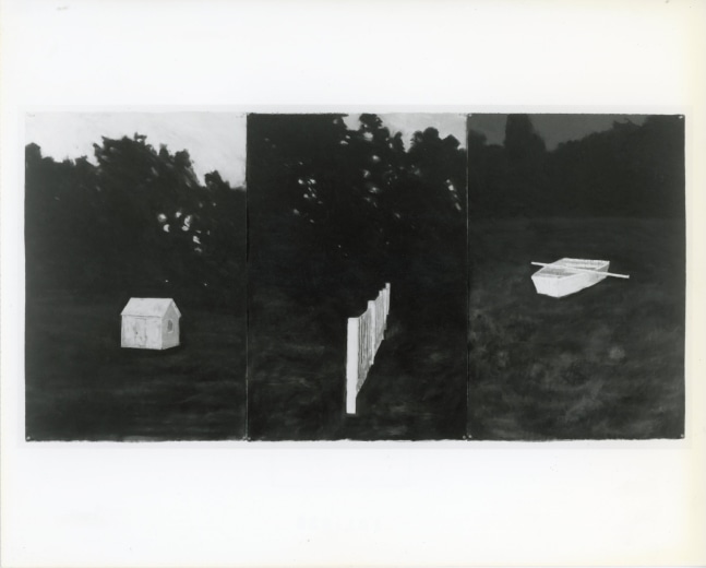 Jennifer Bartlett &quot;Old House Lane #2&quot; 1986 Pastel on 3 sheets of paper 44&quot; x 90&quot;