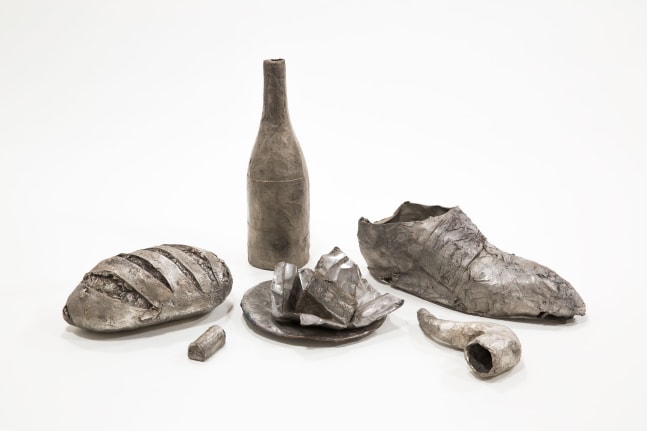 Liz Glynn, Still Life Composition (After Z. Marcas), 2014 bronze with sliver nitrate patina 11 1/2 x 21 1/2 x 12 1/2 in. (29.2 x 54.6 x 31.8 cm)