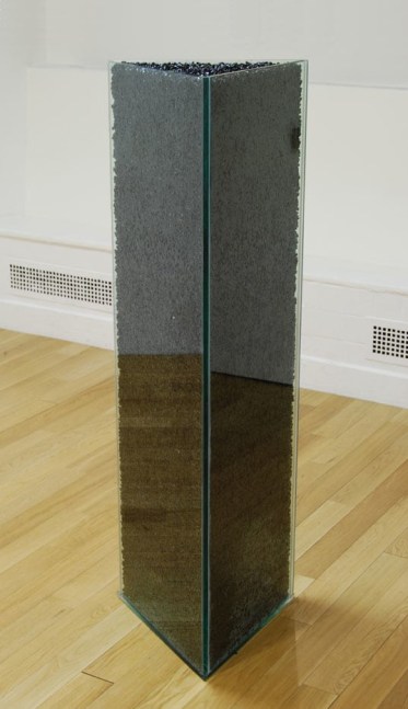 Meg Webster "Contained Asphalt" 2008 Glass, asphalt 52 x 15 x 16 1/2 in.