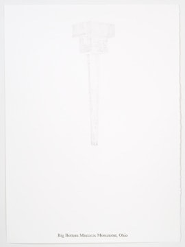 Sam Durant "Big Bottom Massacre Monument Ohio" 2005 Graphite on paper 30 x 22 in.
