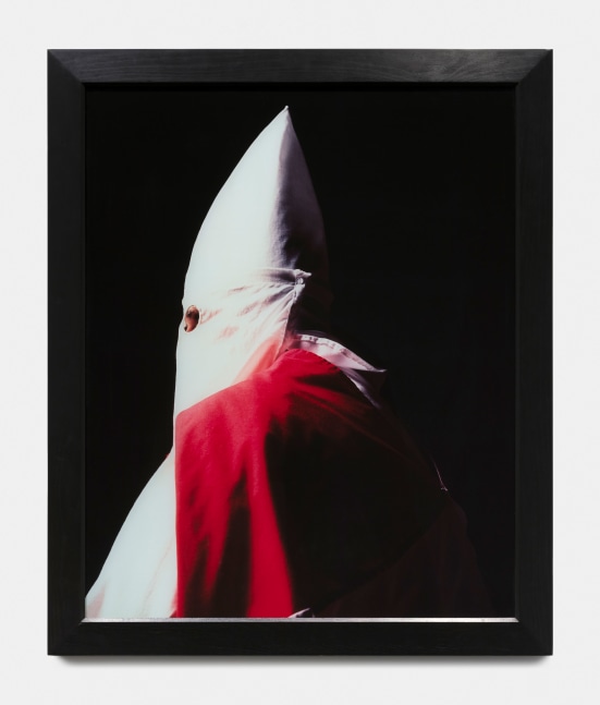 Andres Serrano Klansman (Great Titan of the Invisible Empire), 1990 Cibachrome, silicone, plexiglas, wood frame 60 x 49 1/2 inches (152.4 x 125.7 cm); framed: 65 x 54 1/2 inches (165.1 x 138.4 cm)