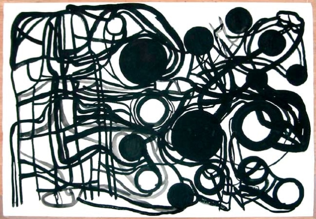 Atsuko Tanaka "Untitled" 1985 Gouache on paper 31 5/8 x 46 in.