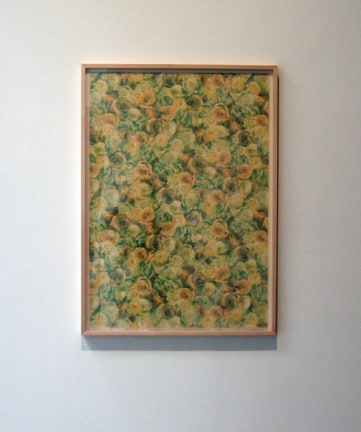 Sherrie Levine "Flower Papers 1-9 Green Roses" 2005 Handmade paper, wood frame 39 x 31 in.