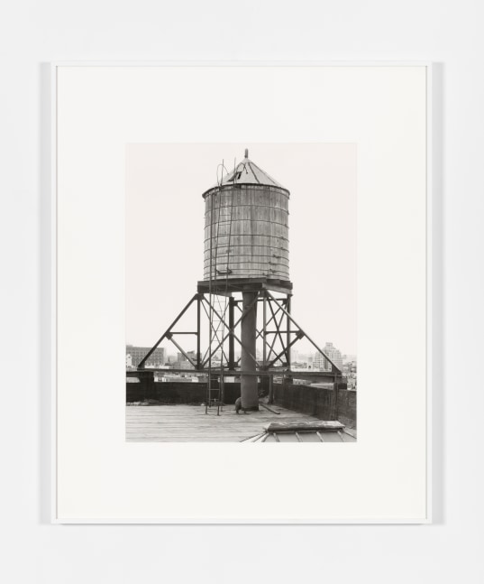 Bernd and Hilla Becher Water Tower: 155 Wooster St., New York City, 1978/2010 gelatin silver print 23 x 17 in. (58.4 x 43.2 cm) frame: 36 x 29 3/4 x 1 in. (91.4 x 75.6 x 2.5 cm) Edition of 5