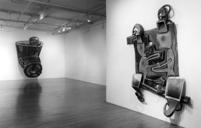 Installation view, Works on Paper, Paula Cooper Gallery, 155 Wooster Street, New York, March 9 - April 1, 1989. Photo: Geoffrey Clements. © 2025 Elizabeth Murray / Artists Rights Society (ARS), New York. Courtesy Paula Cooper Gallery, New York. Photo: Geoffrey Clements.
