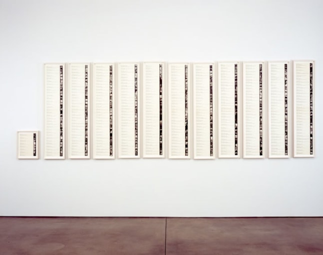 Hans Haacke "Sol Goldman and Alex DiLorenzo Manhattan Real Estate Holdings, a Real-Time Social System, as of May 1971" 1971 Map of Manhattan in sex sections; twenty four typewrittem sheets with collaged photography contact prints; one typewritten sheet six parts at 20 x 24 in each
