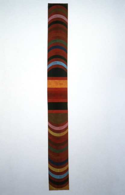 Alan Shield &quot;Paris Backstop&quot; 1975-78 Acrylic, thread, canvas 120&quot; x 13&quot;