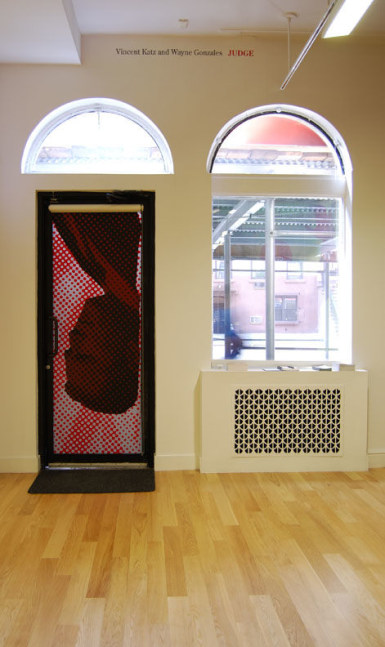 Wayne Gonzales "Untitled" 2004/07 Vinyl on glass 78 1/4 x 28 in.