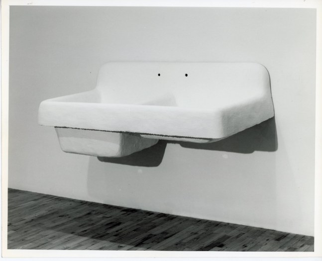Robert Gober &quot;Untitled Sink&quot; 1984 Plaster, wire lathe, wood, steel latex, oil paint 26 x 66 x 34&quot;