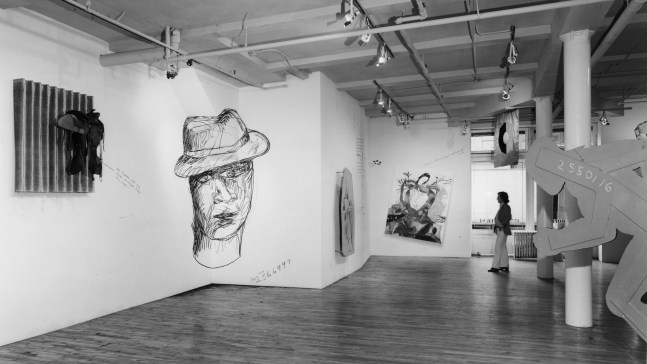 Installation view, Jonathan Borofsky, Paula Cooper Gallery, 155 Wooster Street, New York, March 10 - April 7 1979. © Jonathan Borofsky. Courtesy Paula Cooper Gallery, New York. Photo: Geoffrey Clements.