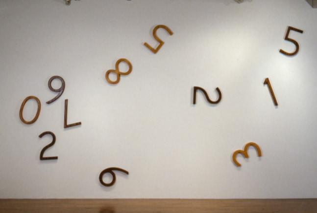 Jonathan Borofsky &quot;Pieces of Infinity (E)&quot; 1991 Hardwood (oak and zebra), 11 elements 124 1/4&quot; x 224&quot; x 1 3/4&quot; overall