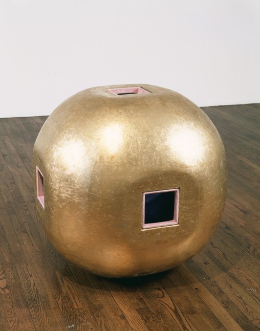 Jackie Winsor Gold Piece, 1987 Concrete, pigment, gold leaf 32" x 32" x 32"; 81.2 x 81.2 x 81.2 cm