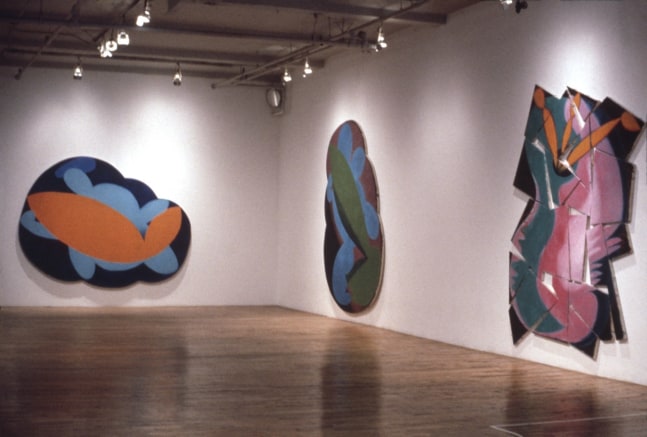 Installation view, Elizabeth Murray, Paula Cooper Gallery, 155 Wooster Street, New York, May 1 - 30, 1980. © 2025 Elizabeth Murray / Artists Rights Society (ARS), New York. Courtesy Paula Cooper Gallery, New York. Photo: Geoffrey Clements.