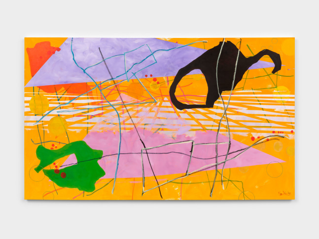 Cynthia Hawkins  Chapter 3: Maps Necessary for a Walk in 4D, #10, 2025  acrylic and oil bar  60 x 100 in. (152.4 x 254 cm)  signed recto; signed, titled, and dated verso