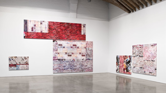 Installation view, Kelley Walker, Paula Cooper Gallery, 534 W 21st Street, New York. October 31 - December 13, 2008. © Kelley Walker. Courtesy Paula Cooper Gallery, New York. Photo: Ellen Page Wilson.