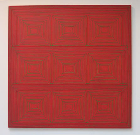 Dan Walsh "Red Painting" 2006 Acrylic on canvas 55 x 55 in.
