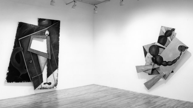 Installation view, Elizabeth Murray, Paula Cooper Gallery, 155 Wooster Street, New York, October 2 - 27, 1984. © 2025 Elizabeth Murray / Artists Rights Society (ARS), New York. Courtesy Paula Cooper Gallery, New York. Photo: Geoffrey Clements.