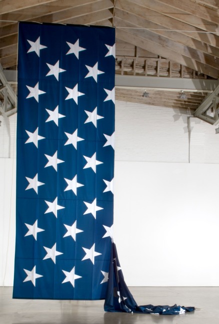 Hans Haacke State of the Union, 2005 nylon banner, sewn by Deokallie Perfaud, Overall: 24 x 16 feet (7.3 x 4.8 meters)