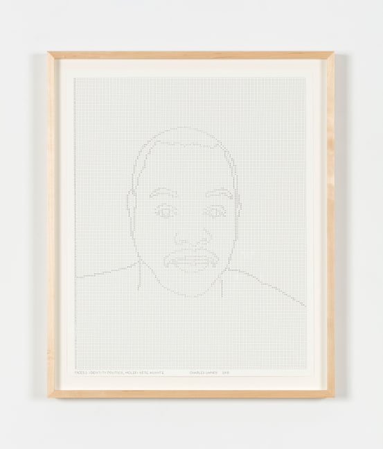 Charles Gaines Faces 1: Identity Politics, Drawing #11, Molefi Kete Asante, 2018 ink on paper 20 7/8 x 16 7/8 in. (53 x 42.9 cm); frame: 23 1/2 x 19 1/2 x 1 1/2 in. (59.7 x 49.5 x 3.8 cm)