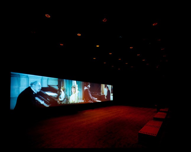 Christian Marclay "Video Quartet" 2002 Four-channel DVD projection, with sounds Running time: 17 min 8 x 10 ft. each screen 8 x 40 ft. overall installation