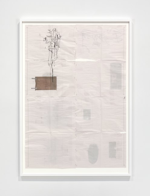 Matias Faldbakken SEE YOU ON THE FRONT PAGE OF THE LAST NEWSPAPER THOSE MOTHERFUCKERS EVER PRINT #6 (panel 5), 2014 newsprint, India ink, tape, wooden frame paper size: 61 x 43 5/8 in. (154.9 x 111.4 cm) framed: 67 3/4 x 48 3/8 in. (172.1 x 122.9 cm)