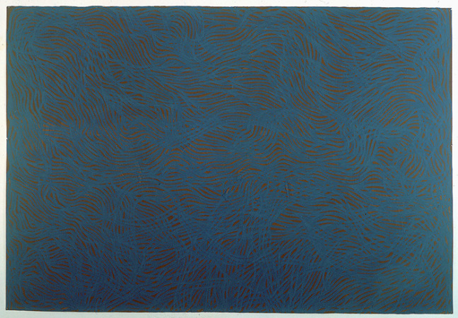 Sol LeWitt "Web-like Grid" 2001 Gouache on paper 60 1/2 x 80 in.