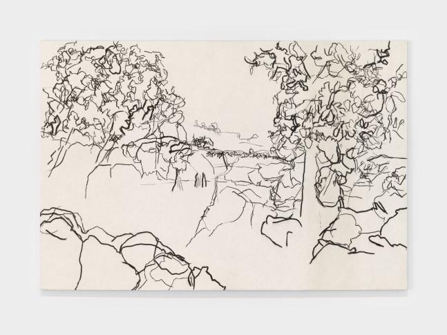 Beatrice Caracciolo The Blind 17, 2023 charcoal on handmade paper mounted on canvas 70 1/2 x 102 1/2 in. (179 x 260 cm)