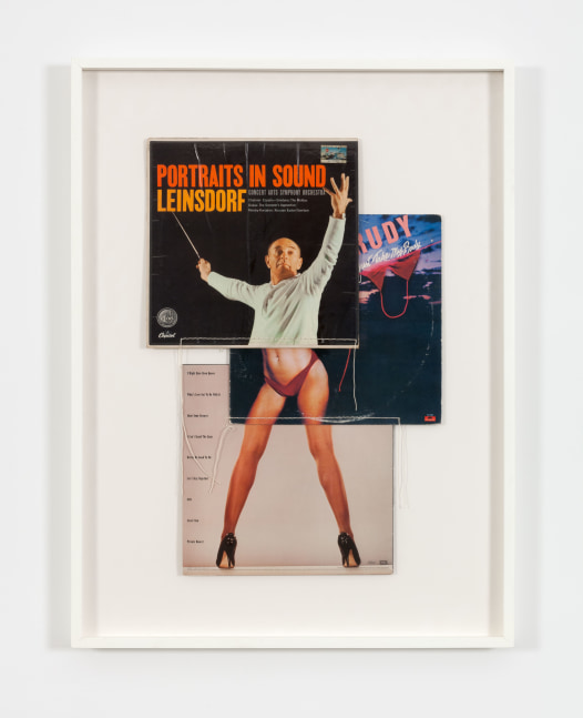 Christian Marclay Just Take My Body (from the series "Body Mix"), 1991 album covers, thread 26 x 17 1/4 in. (66 x 43.8 cm) framed dimensions: 29 x 20 3/4 x 2 in. (73.7 x 52.7 x 5.1 cm) signed and dated verso: "Christian Marclay 1991"