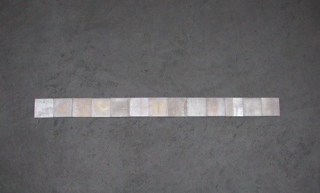 Carl Andre "2 x 13 Al Block" 2000 Aliuminum 3/8 x 3 3/8 x 3 3/8"