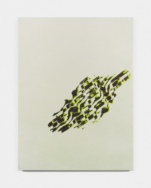 Tauba Auerbach, Grain - 2nd Iteration Peano Vapor (Variation I) II, 2022, acrylic on canvas, wood stretcher, 60 x 45 in. (152.4 x 114.3 cm)
