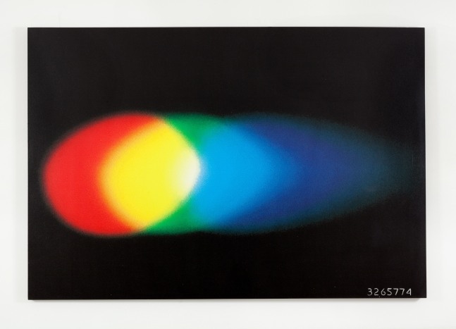 Jonathan Borofsky The Light of Consciousness #3, 1990, acrylic, lacquer, gesso on canvas 73 3/4 x 108 in. (187.3 x 274.3 cm)
