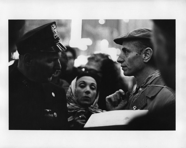Peter Moore [March for Freedom of Expression, New York, Julian Beck speaks with officer], 1964 vintage silver gelatin print 8 x 10 in. (20.3 x 25.4 cm)