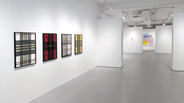 Installation view of the group show.