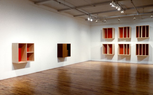 Installation view, Donald Judd, Paula Cooper Gallery, 155 Wooster Street, New York, October 4 - November 11, 1986. © Judd Foundation / Artists Rights Society (ARS), New York. Photo: D. James Dee