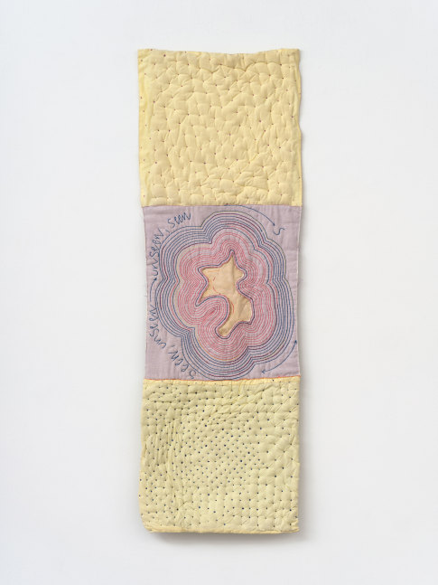 Veronica Ryan
Seen, Unseen &amp;rarr; Unseen, Seen, 2016-2023
embroidered fabric with batting
51 1/2 x 18 x 4 in. (130.8 x 45.7 x 10.2 cm)
signature and date embroidered: &amp;quot;VR 2016-2023&amp;quot;