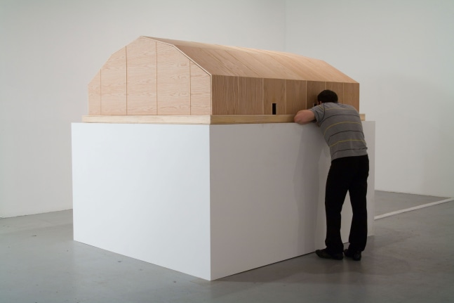 Paul Pfeiffer Study for Jerusalem (3), 2006 3 video loops,1 audio loop, 3 projectors, sound system, wood structure dimensions variable