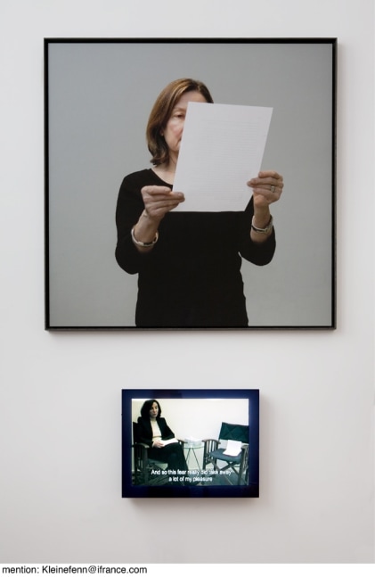 Sophie Calle Take Care of Yourself. Marte  Lassime, Family Mediator" 2007 Portrait: Fine Art print dry mounted on aluminum, wooden frame   film: video screen portrait 38 1/2 x 31 in. (98 x 78.5 cm)  film: 12' 26"