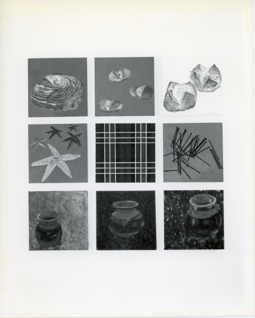 Jennifer Bartlett &quot;Long and Sluggish Lines&quot; 1989 Oil on nine canvas 12&quot; x 12&quot; each 39&quot; x 39&quot; overall