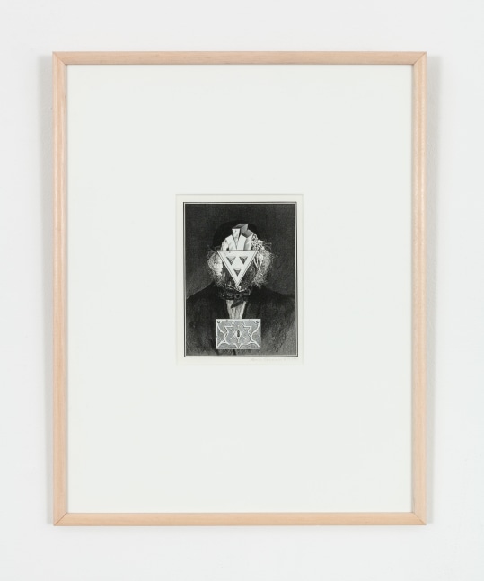 Bruce Conner PORTRAIT (A), JUNE 19, 1990, 1990 graphite photocopy collage on archival paper image: 6 1/2 x 4 7/8 in. (16.5 x 12.4 cm) frame: 19 x 14 7/8 x 1 1/2 in. (48.3 x 37.8 x 3.8 cm)