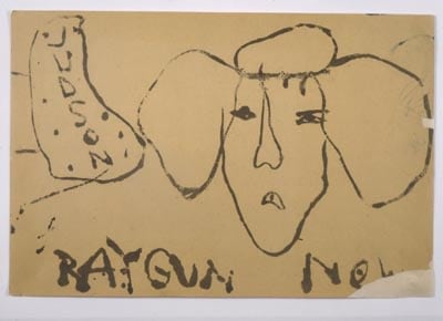 Claes Oldenburg "Ray Gun Poster - Face and Sign" 1960 Monoprint 11 13/16 x 17 3/4 in.