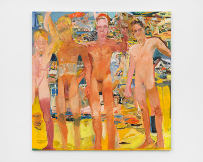 Cecily Brown Ladybird Nudes, 2022 oil on linen 79 x 79 in. (200.7 x 200.7 cm)