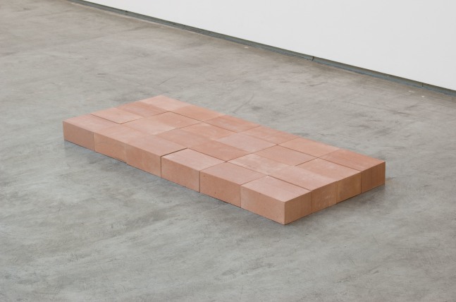 Carl Andre ISOHEDRON 4h x 6s on f, Edinburgh 1998 24 Scottish red sandstone bricks each: 3 3/8 x 8 3/8 x 5 3/8 in. (8.6 x 21.3 x 13.7 cm) overall:3 3/8 x 50 3/8 x 21 1/2 in. (8.6 x 128 x 54.6 cm)