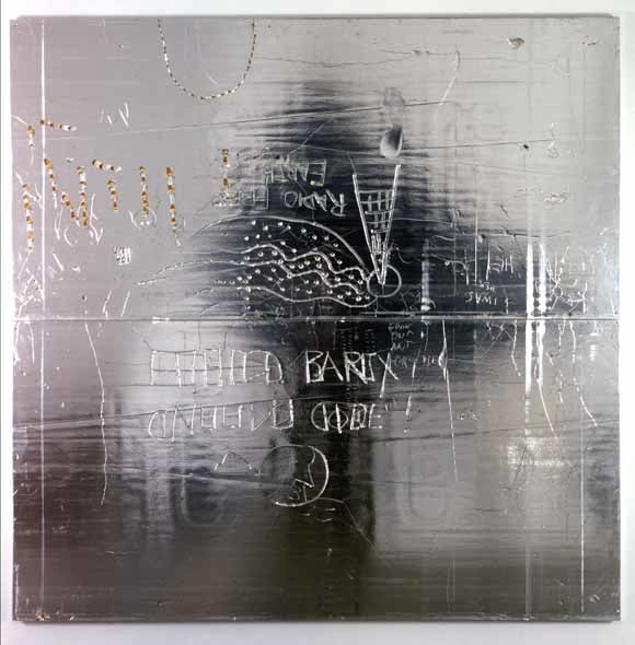 Rudolf Stingel &quot;Untitled&quot; 2002 Celotex insulation board, wood, aluminum 94 1/4 x 95 in.